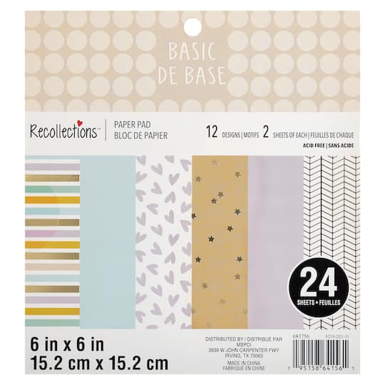Basic Paper Pad by Recollections&#x2122;, 6&#x22; x 6&#x22;